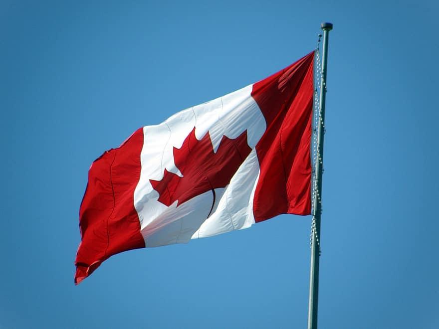 Canada flag nation canada flag country symbol red white leaf