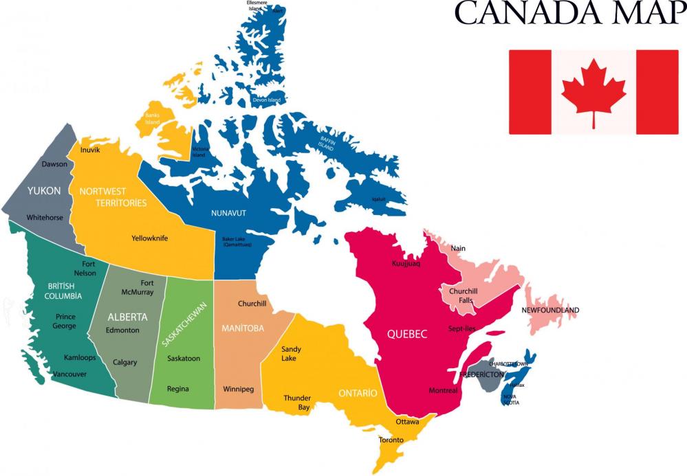Mappa del canada 1